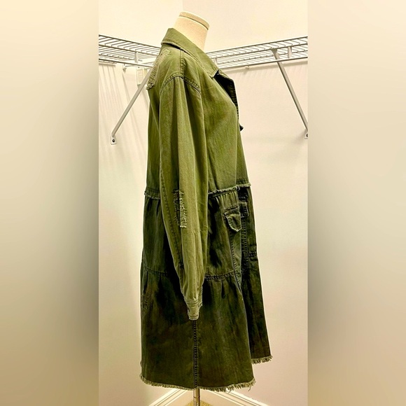 Free People Green Oversized Tiered Jacket - Picture 4 of 16